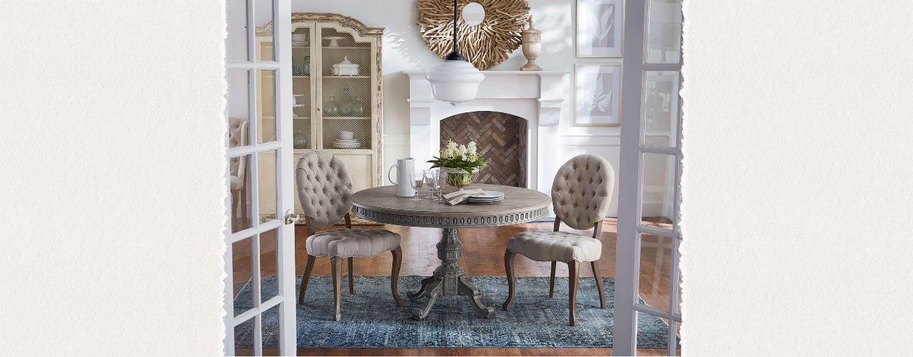 Portia French Country Dining Chairs & Table