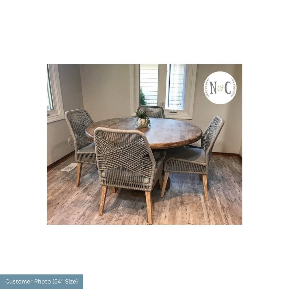 Farmhouse Dining Table with Pedestal Base