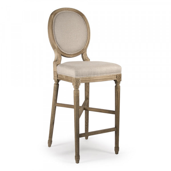 Medallion Bar Stool, Natural Oak