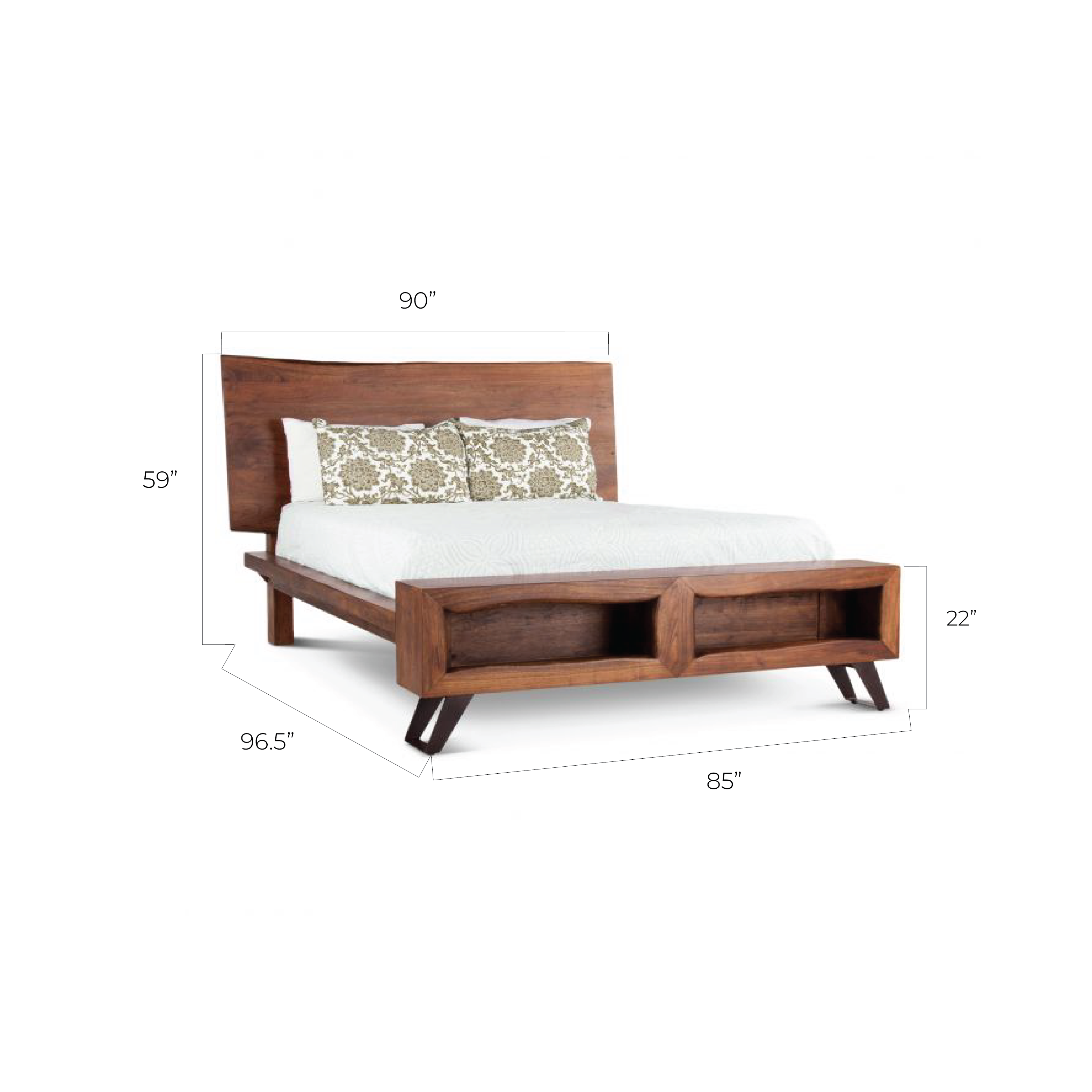 Bed frame available in queen and king sizes