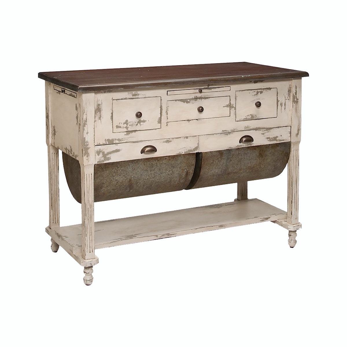 Possum Belly Kitchen Island, European White