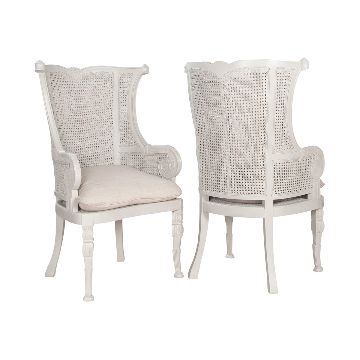 Caned Wing Back Chair