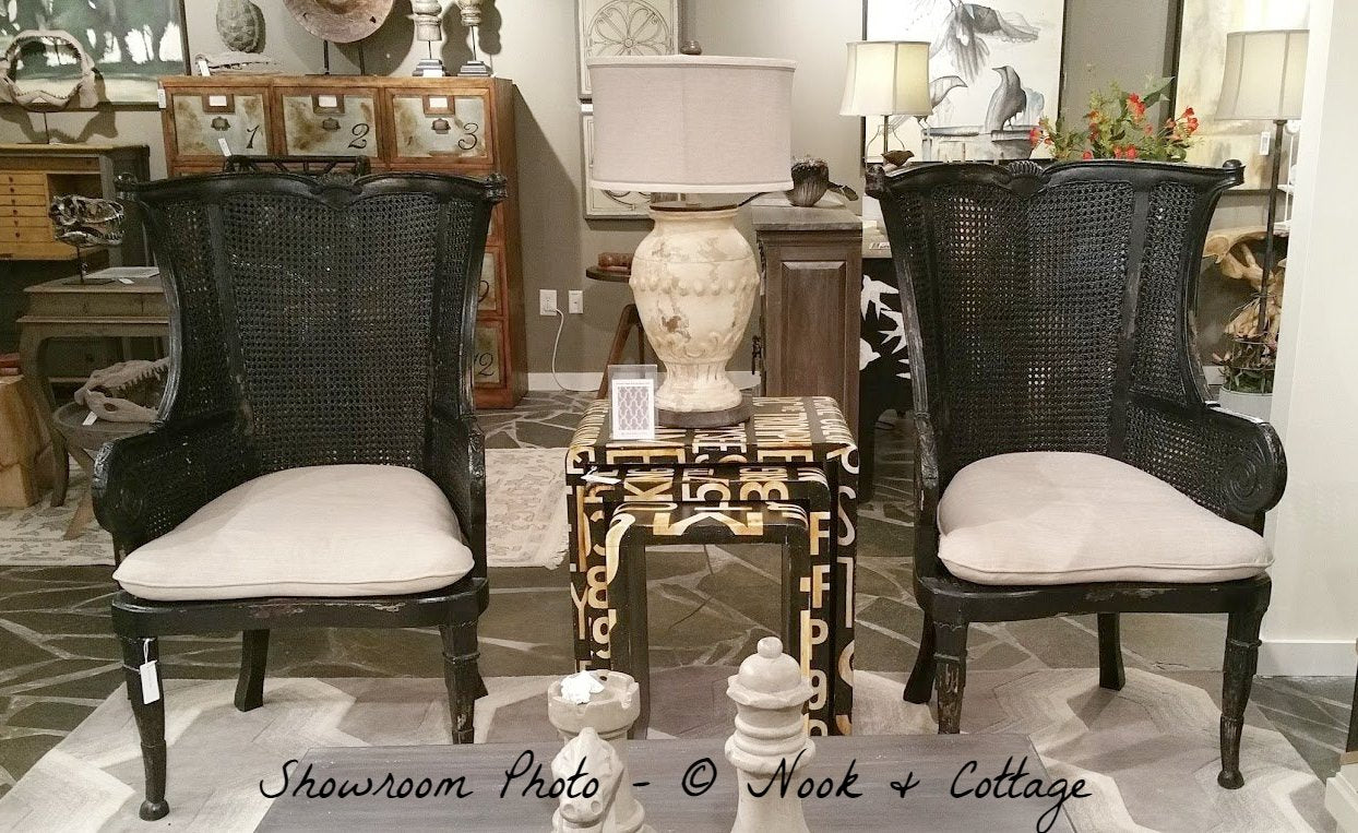 Caned Wing Back Chair