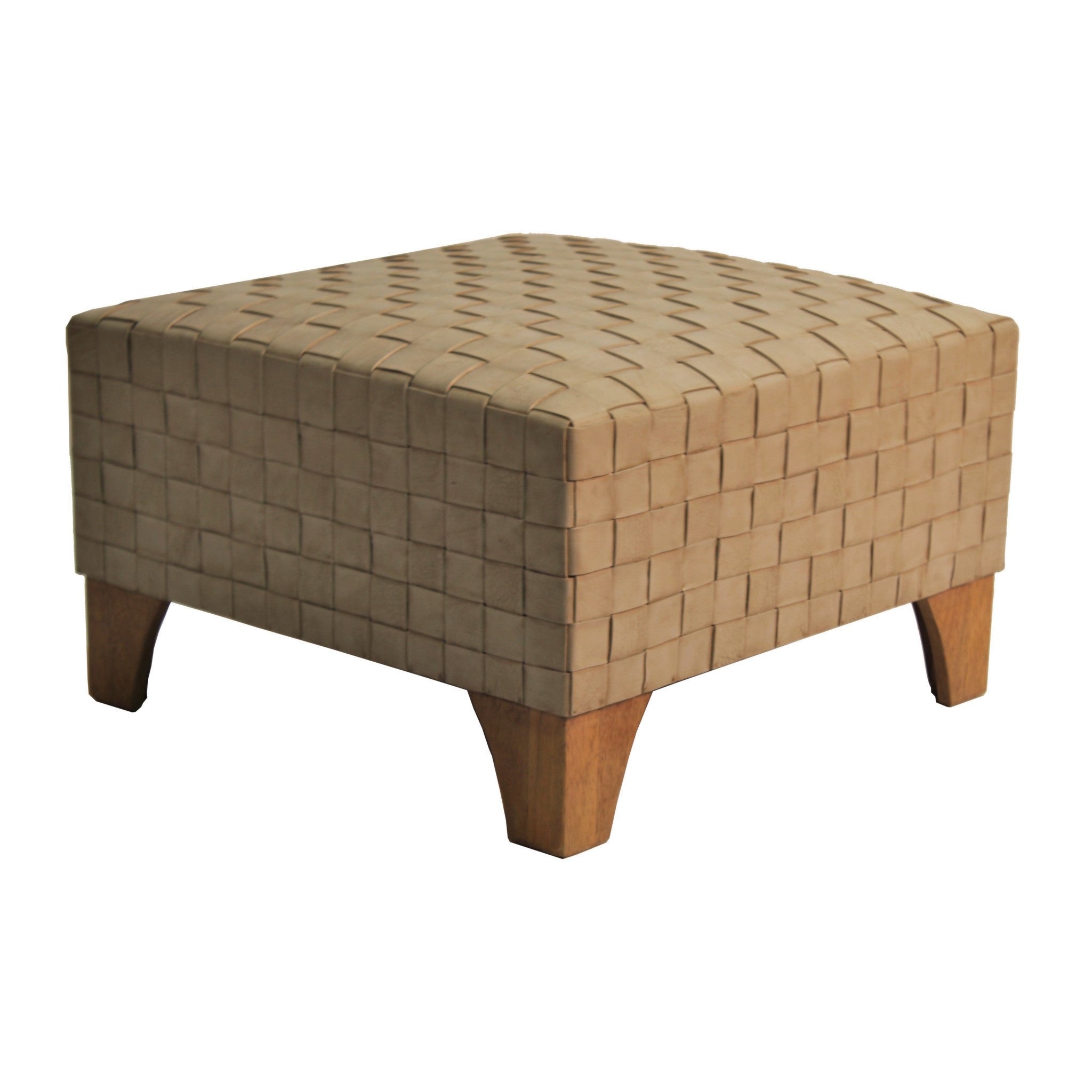 Trenzas Woven Leather Ottoman