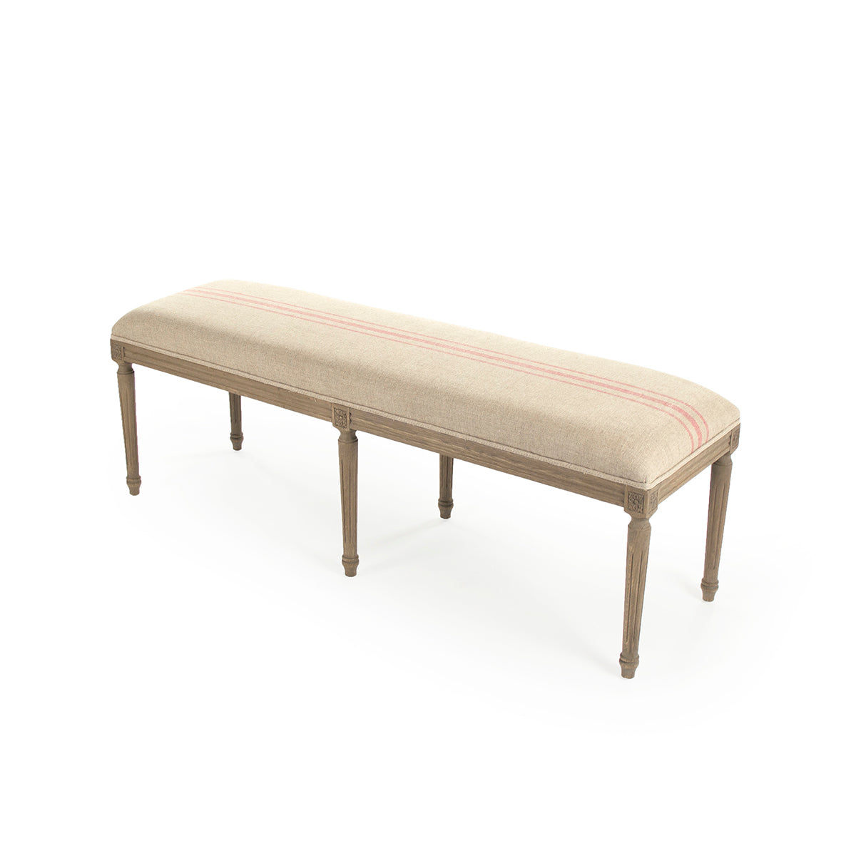 Louis Rustic Red Striped Bench