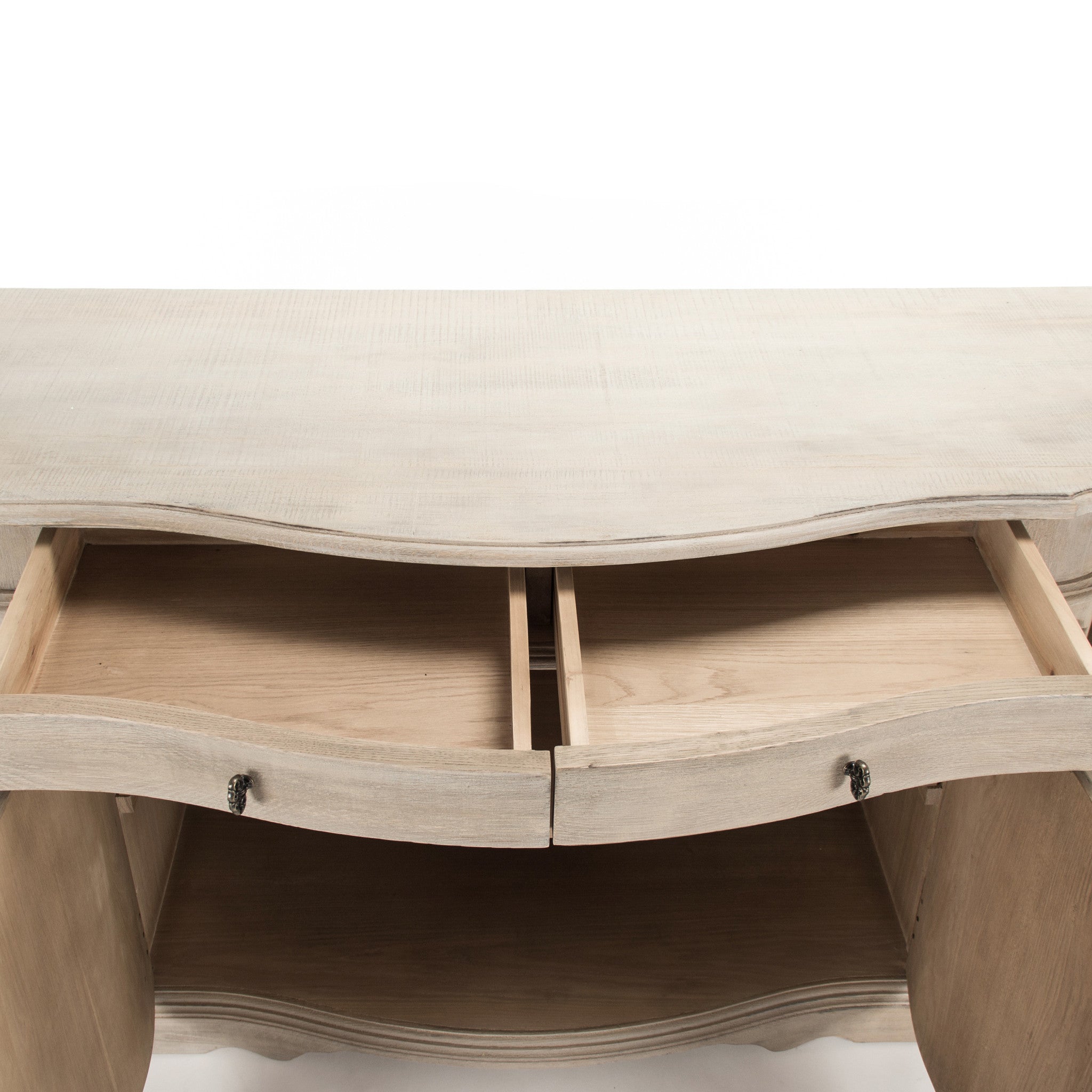 Courbet Buffet Table in ash grey, perfect for both dining and living rooms.