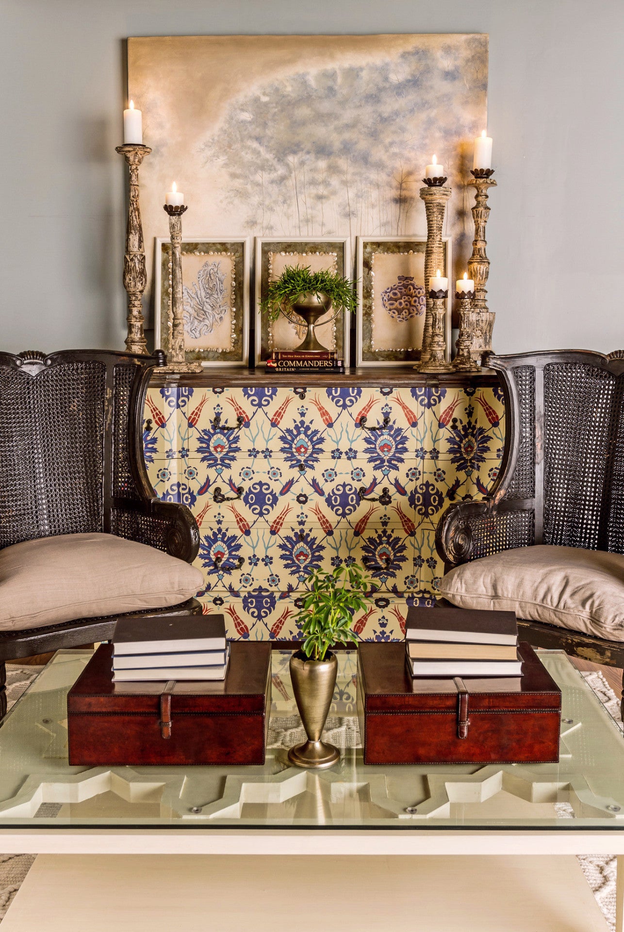 Caned Wing Back Chair