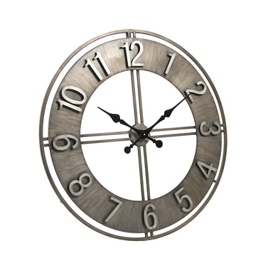 Adorlee wall clock – 30-inch metallic wall clock with rustic distressed finish
