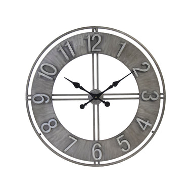 Adorlee wall clock – contemporary metal wall clock with distressed metallic finish and industrial design