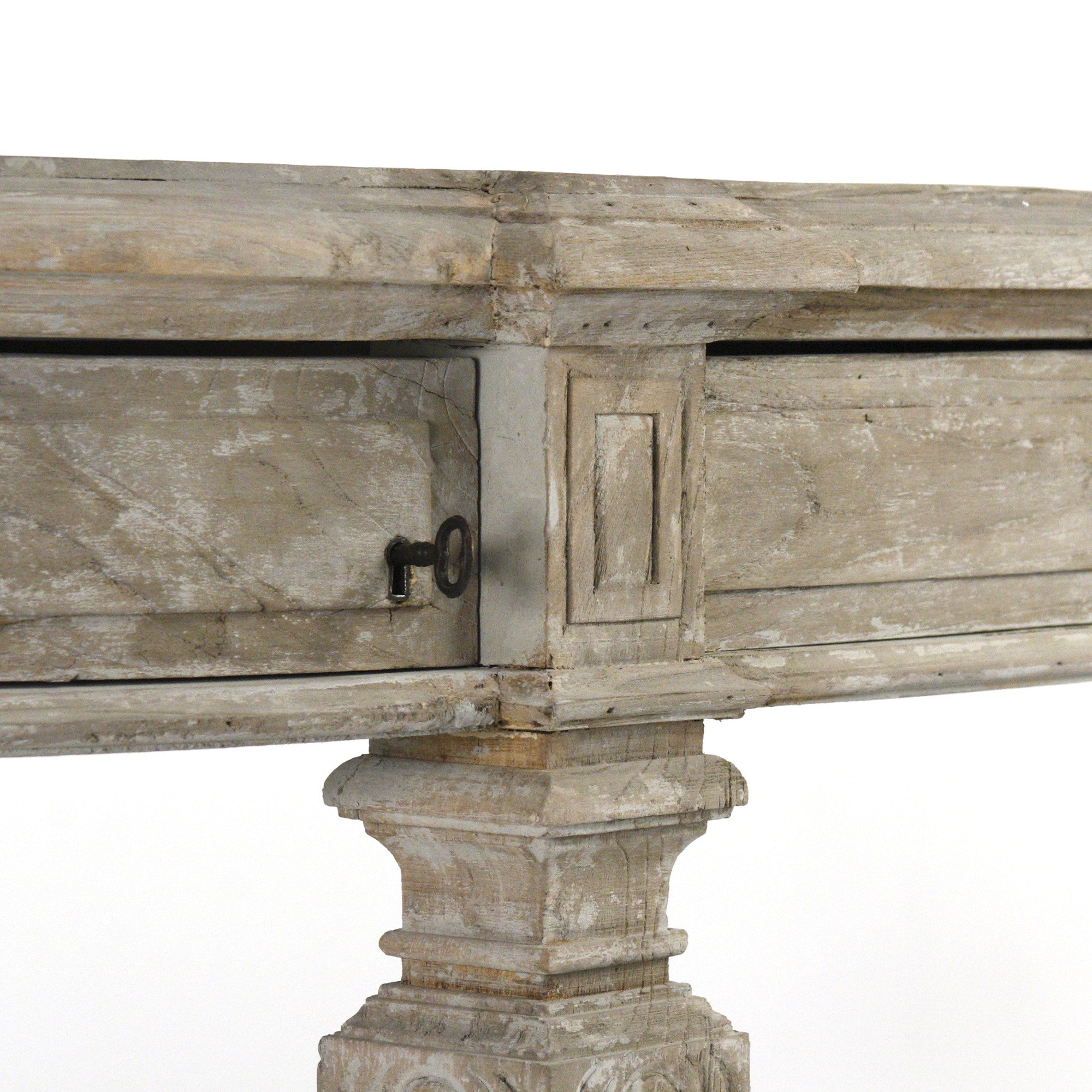 Antique-Inspired Rockford Console Table with Elm Wood and Iron