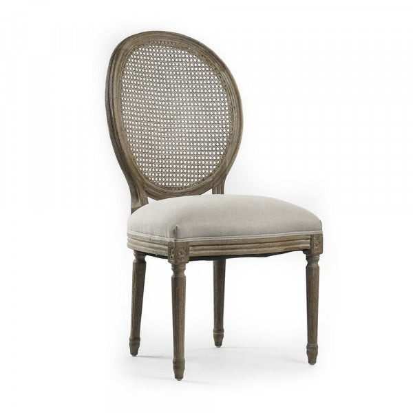 Medallion Cane Back Side Chair, Limed Oak
