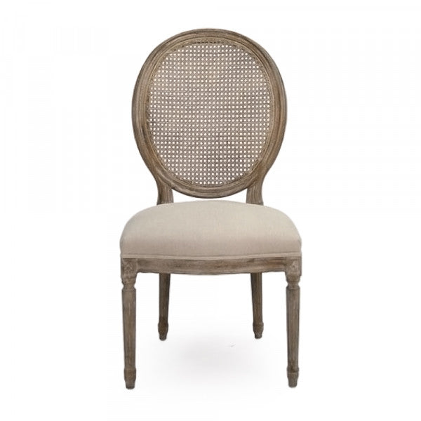 Medallion Cane Back Side Chair, Limed Oak
