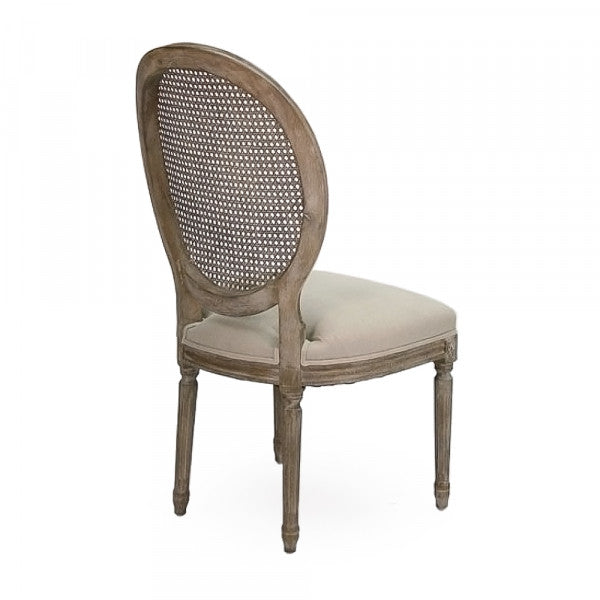 Medallion Cane Back Side Chair, Limed Oak