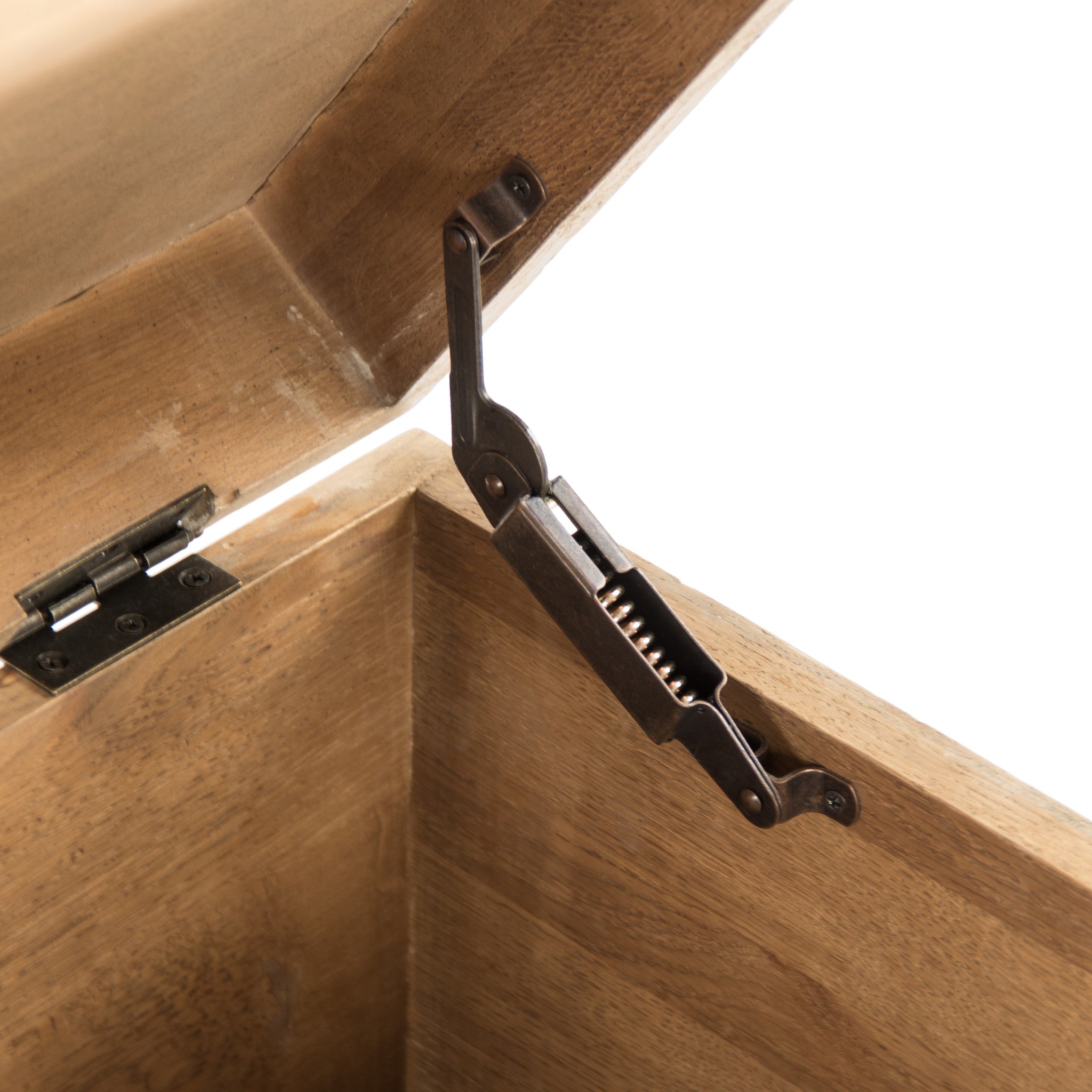 Upholstered Bench with Storage - Hardware View | Zentique Stockage Bench