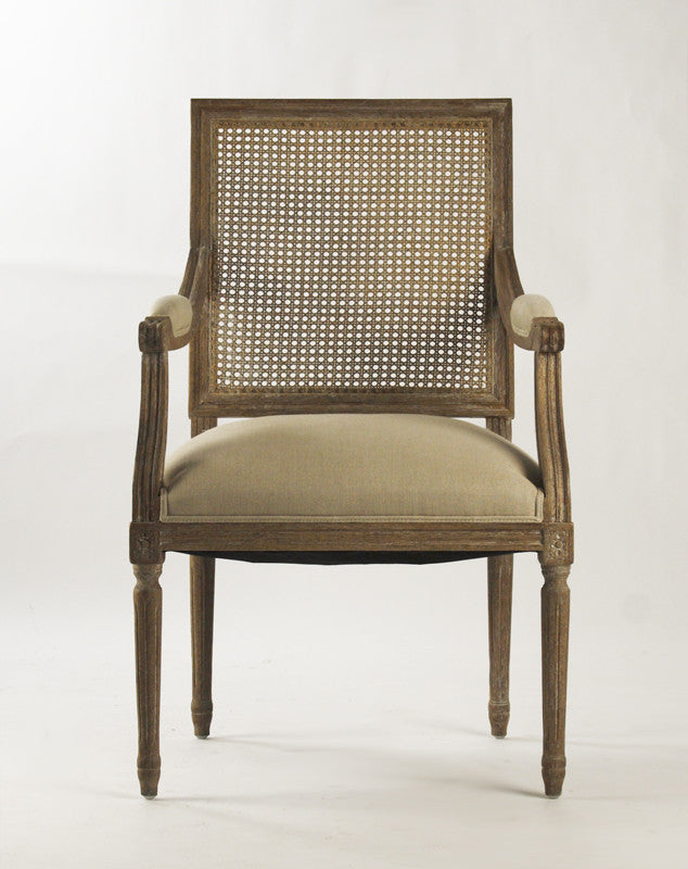Dining Chair - Louis Arm Chair With Caned Back