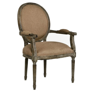 Dining Chair - Medallion Arm Chair, Limed Charcoal Oak