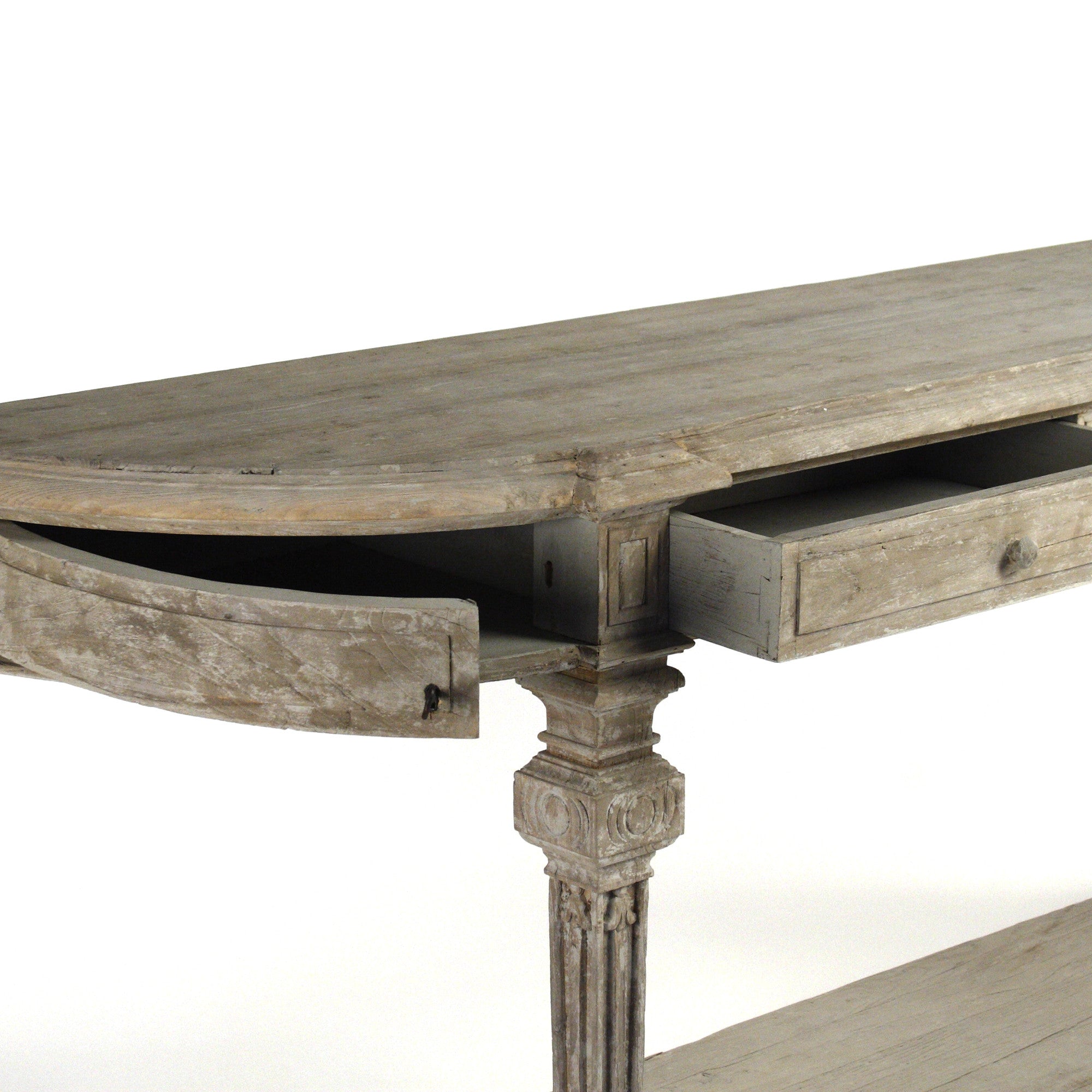 Elegant Rockford Console Table with Carved Wood Details