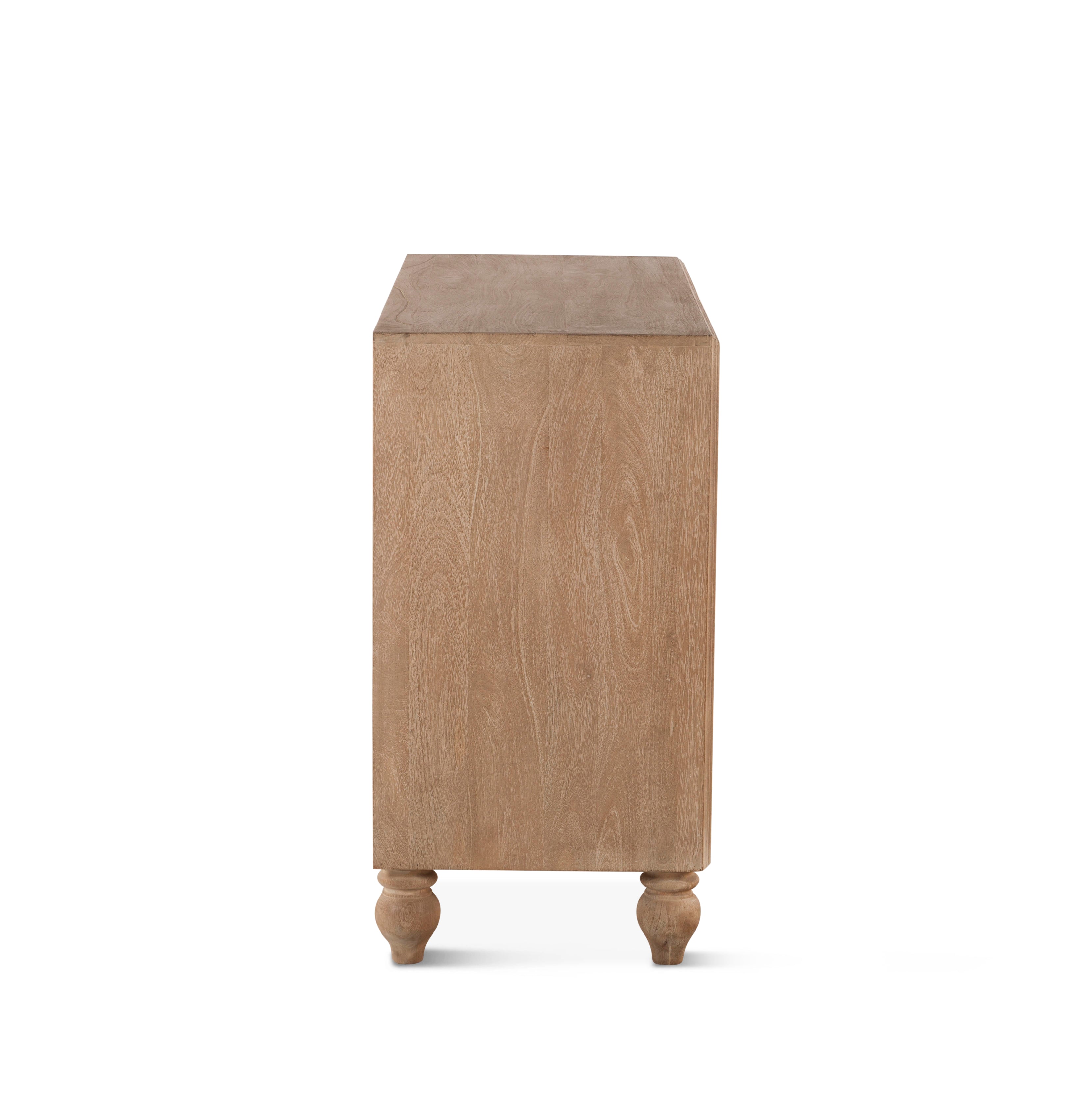 Solid wood dresser with hand-turned legs