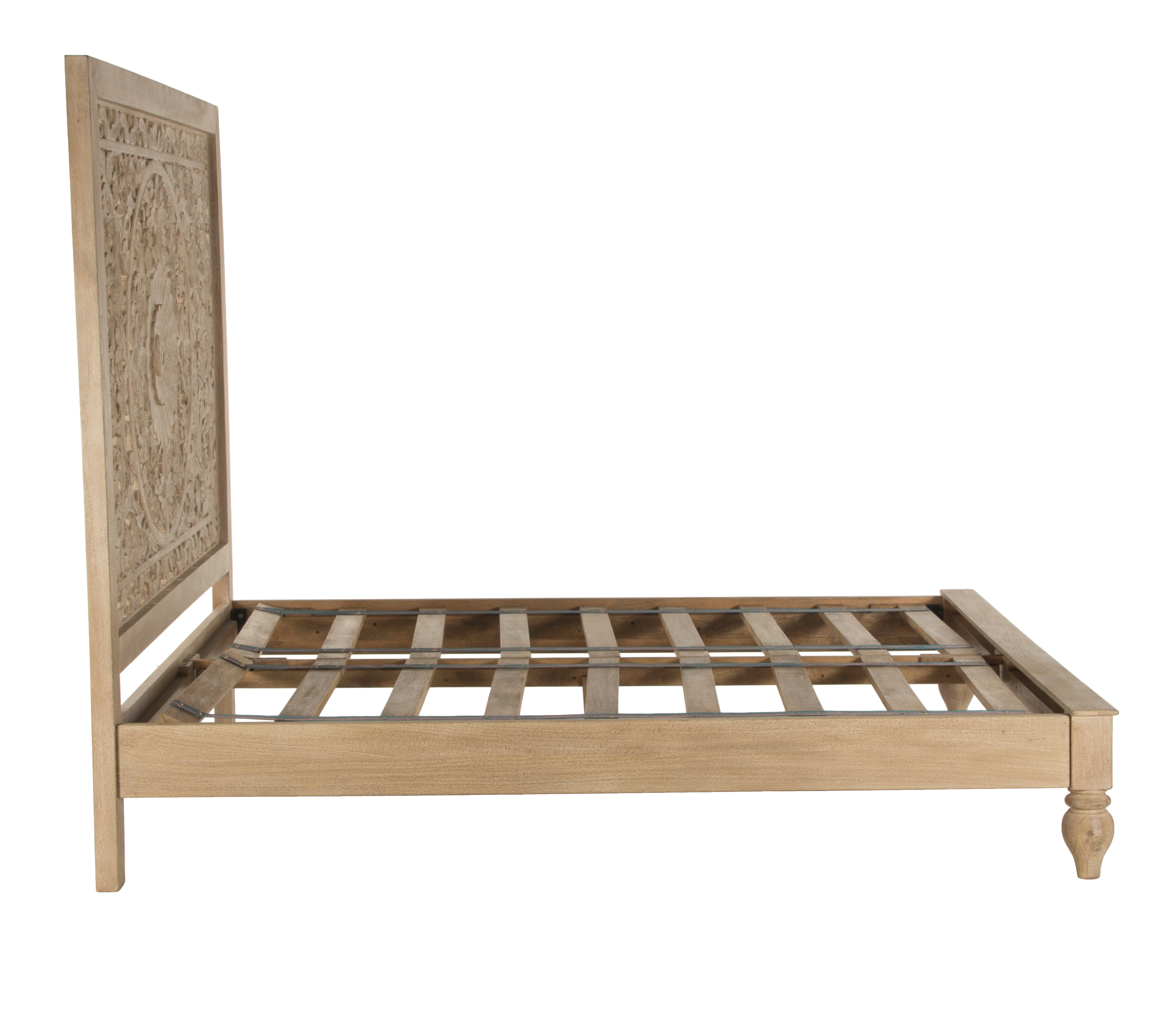 Haveli collection mango wood bed with detailed hand carving and heirloom look