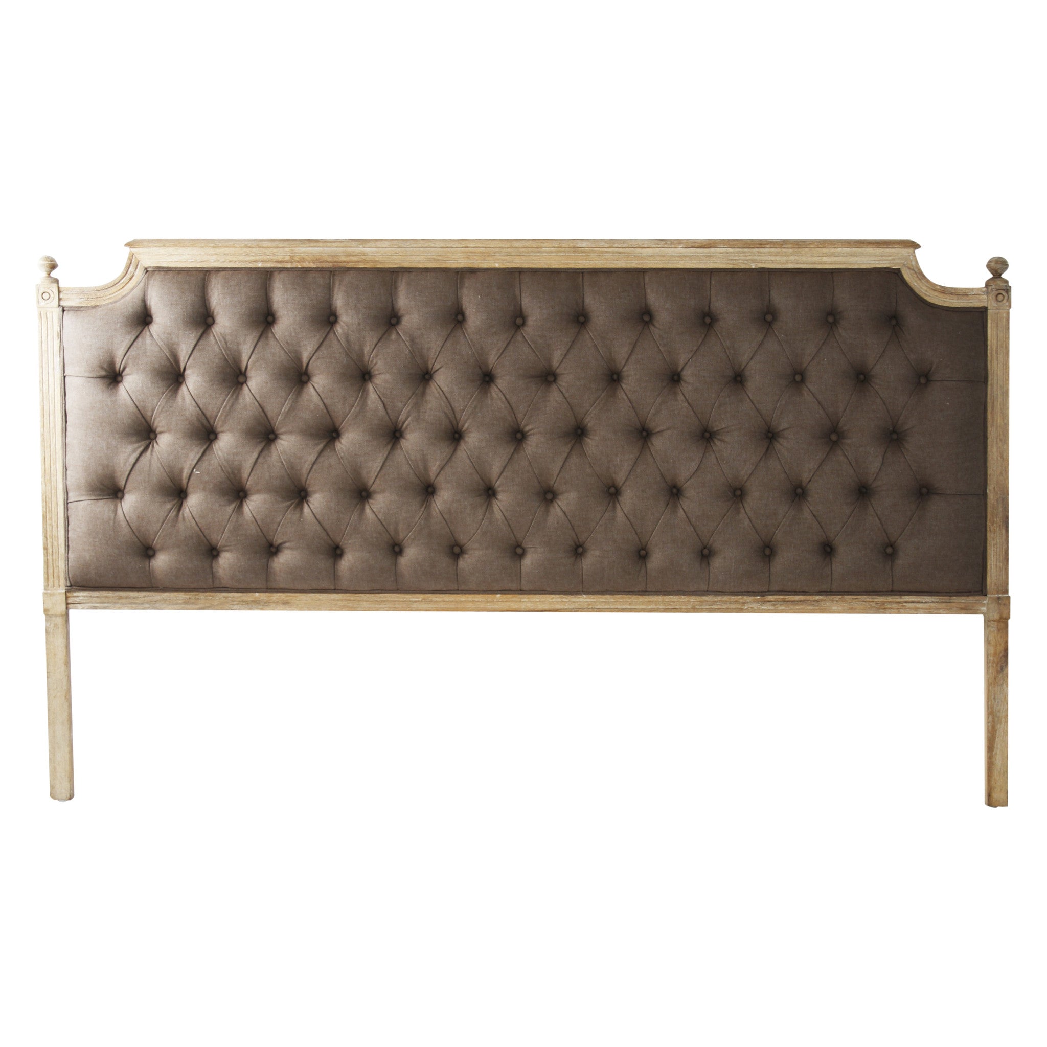 Headboard - Louis Tufted Headboard, Aubergine Linen