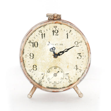 Paris Petit Clock with Antique Beige Finish and Aged Iron Frame