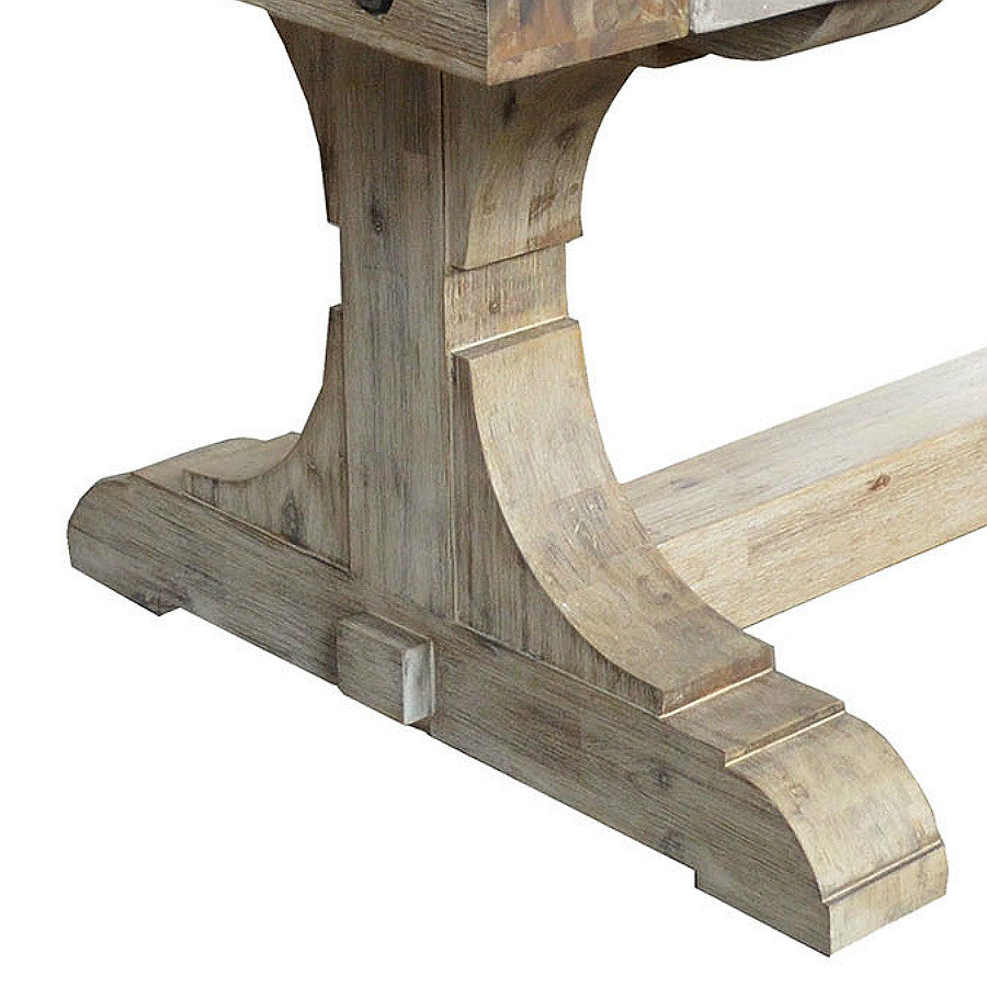 Rustic Concrete Dining Table with Atlantic Brushed Finish