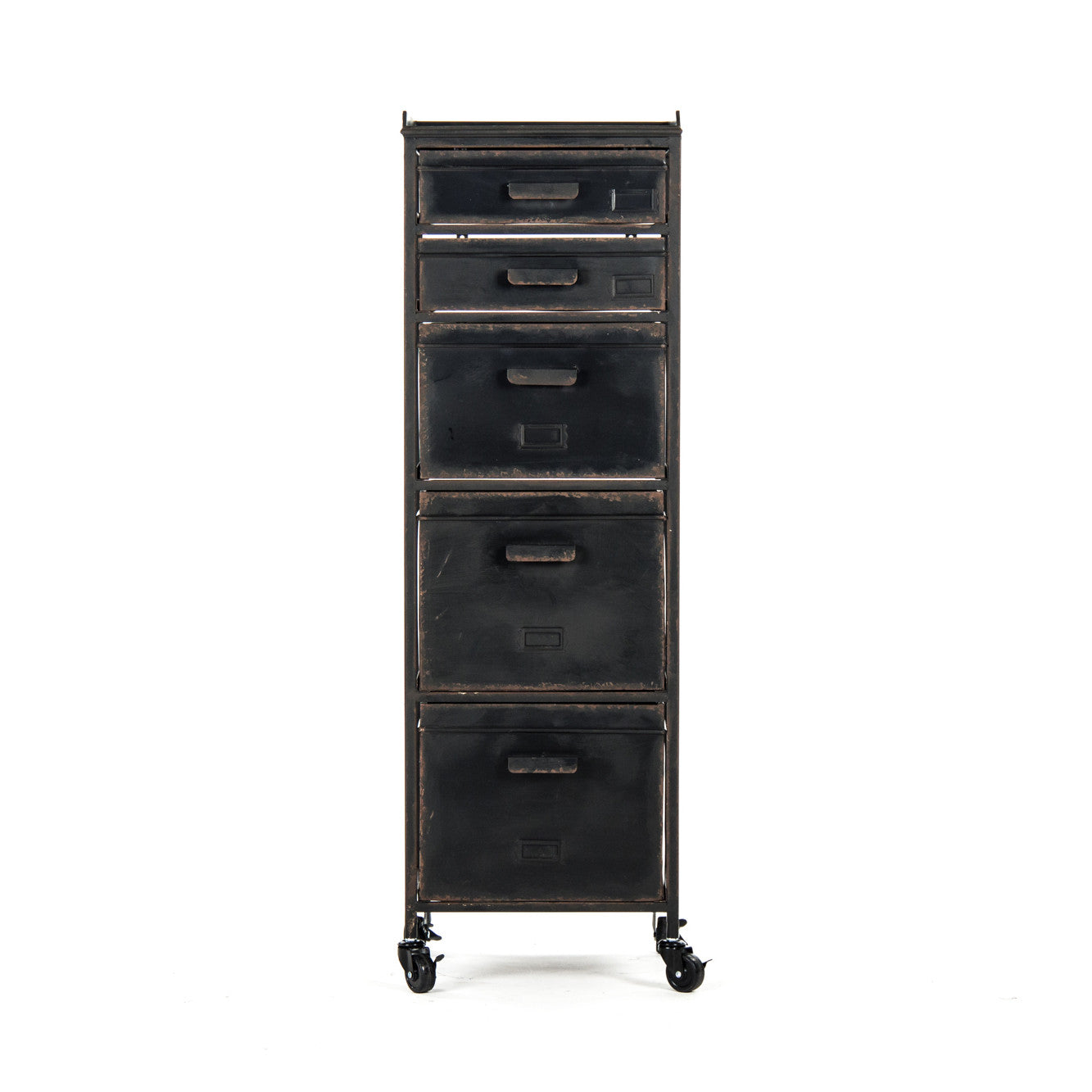 Vintage-style metal storage cabinet for eclectic interiors