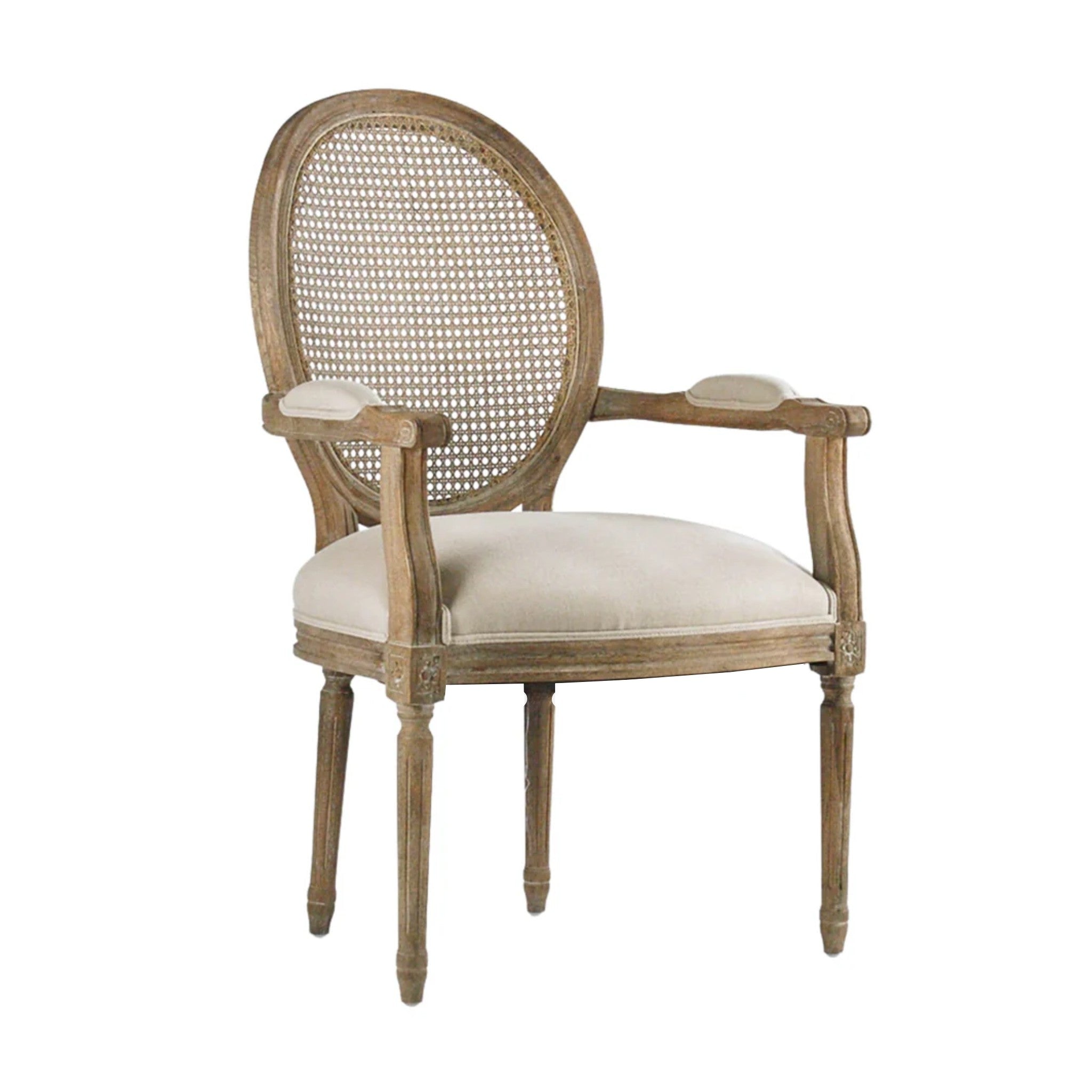 Zentique Medallion Arm Chair, Caned Back | B009-Cane E272 Zentique Medallion Arm Chair, Caned Back | B009-Cane E272