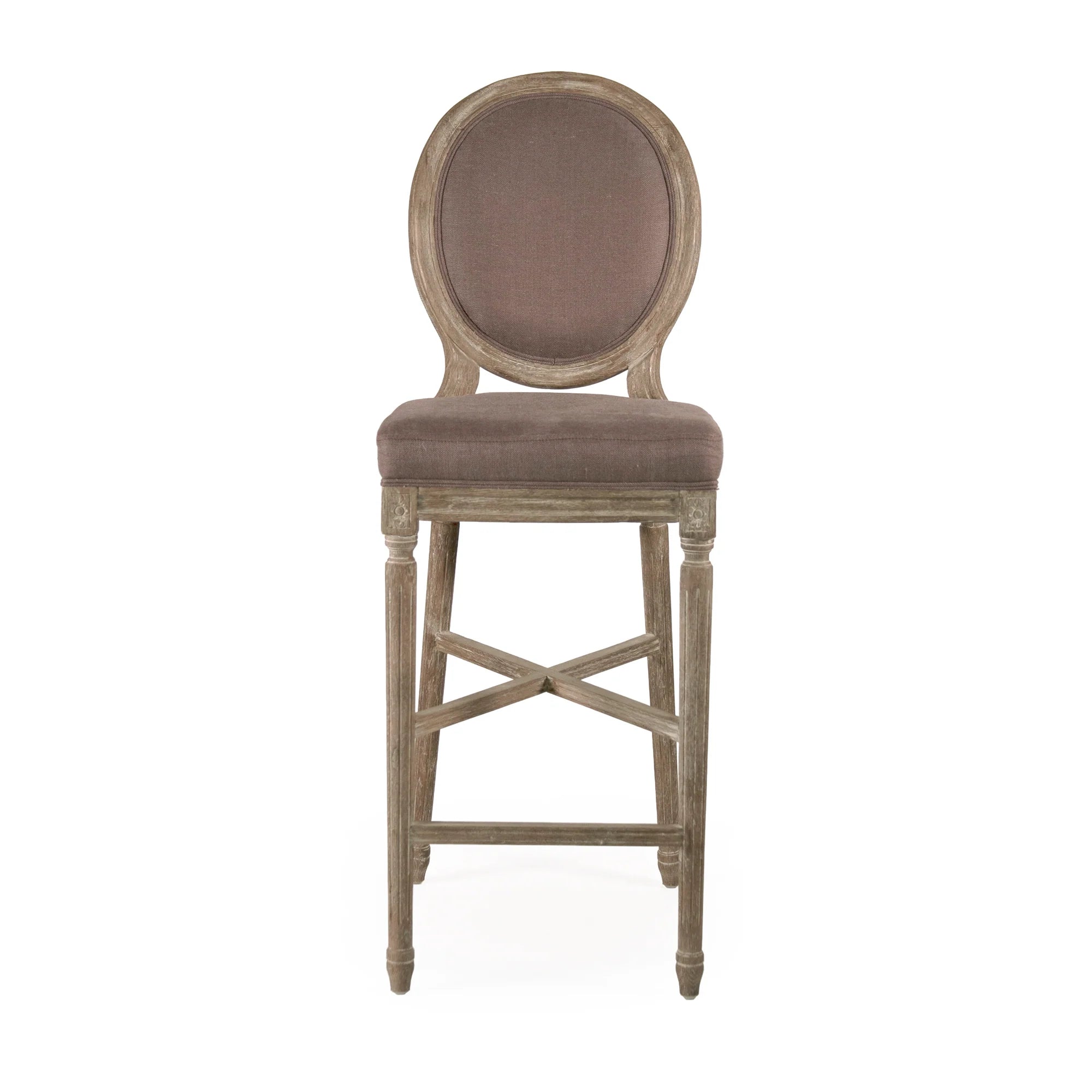 Medallion Bar Stool, Limed Grey Oak