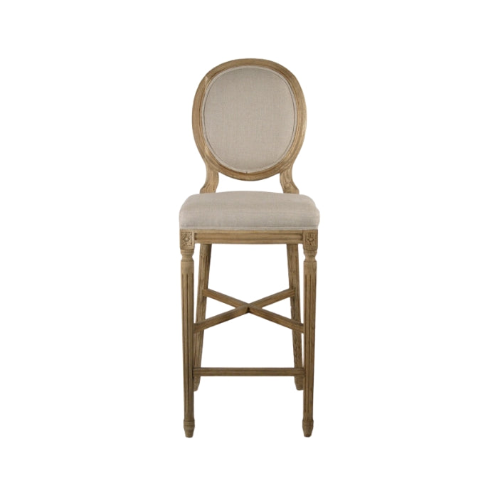 Medallion Bar Stool, Natural Oak