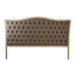 A tufted upholstered headboard with a fabric panel and a light natural wood frame, shown against a plain white background.