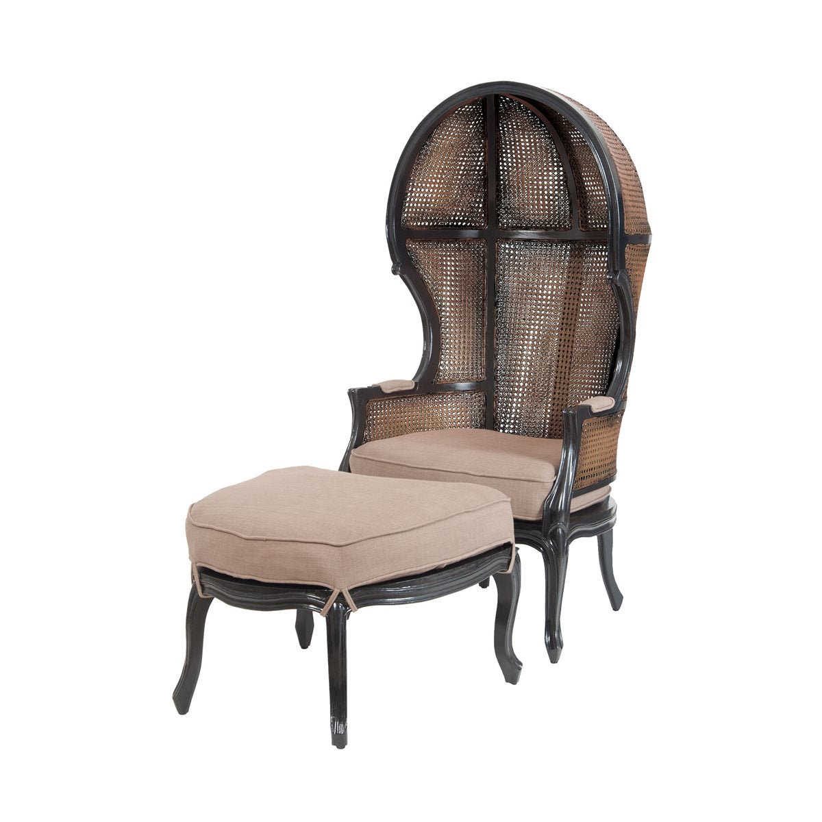 King Rattan Balloon Chair And Ottoman