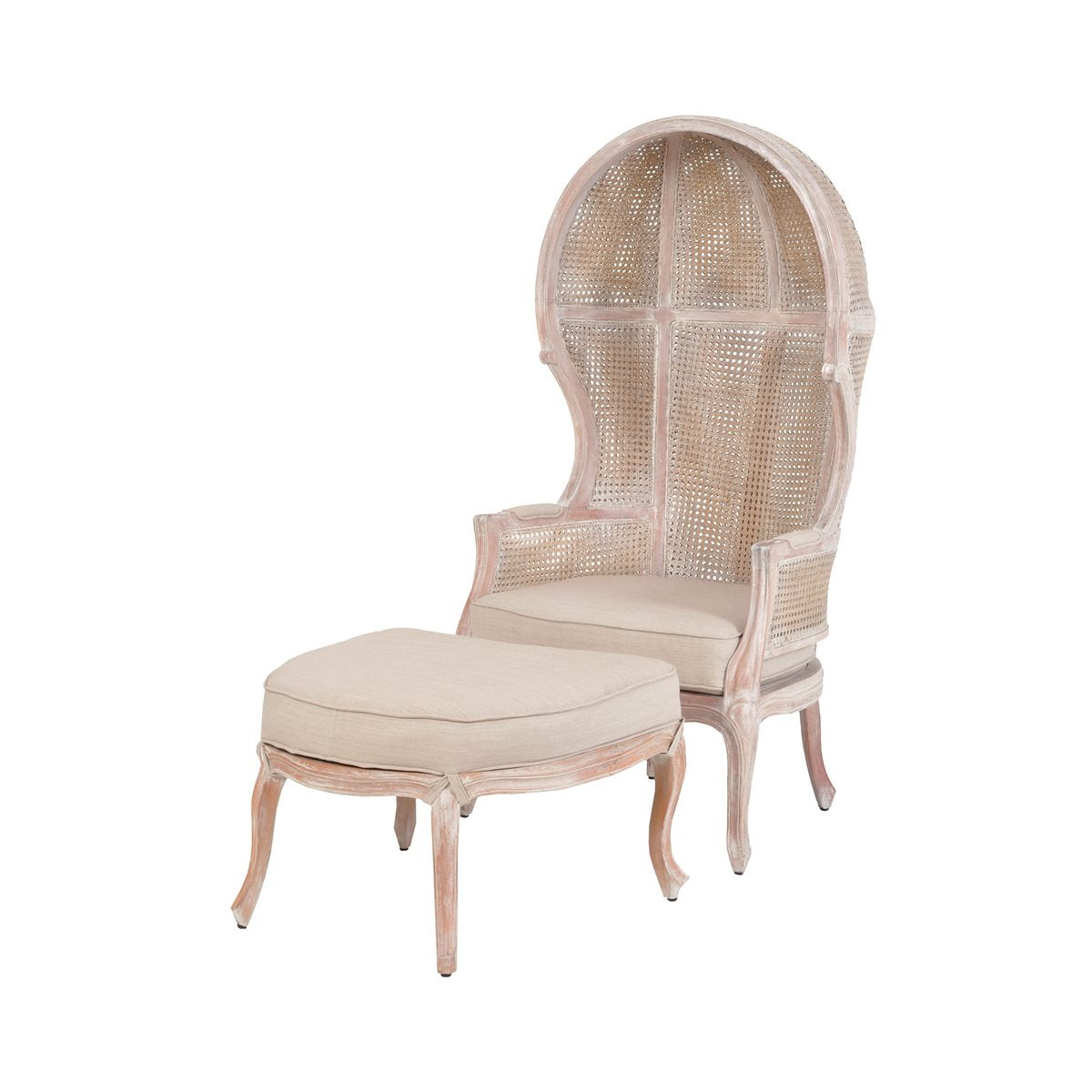 King Rattan Balloon Chair And Ottoman