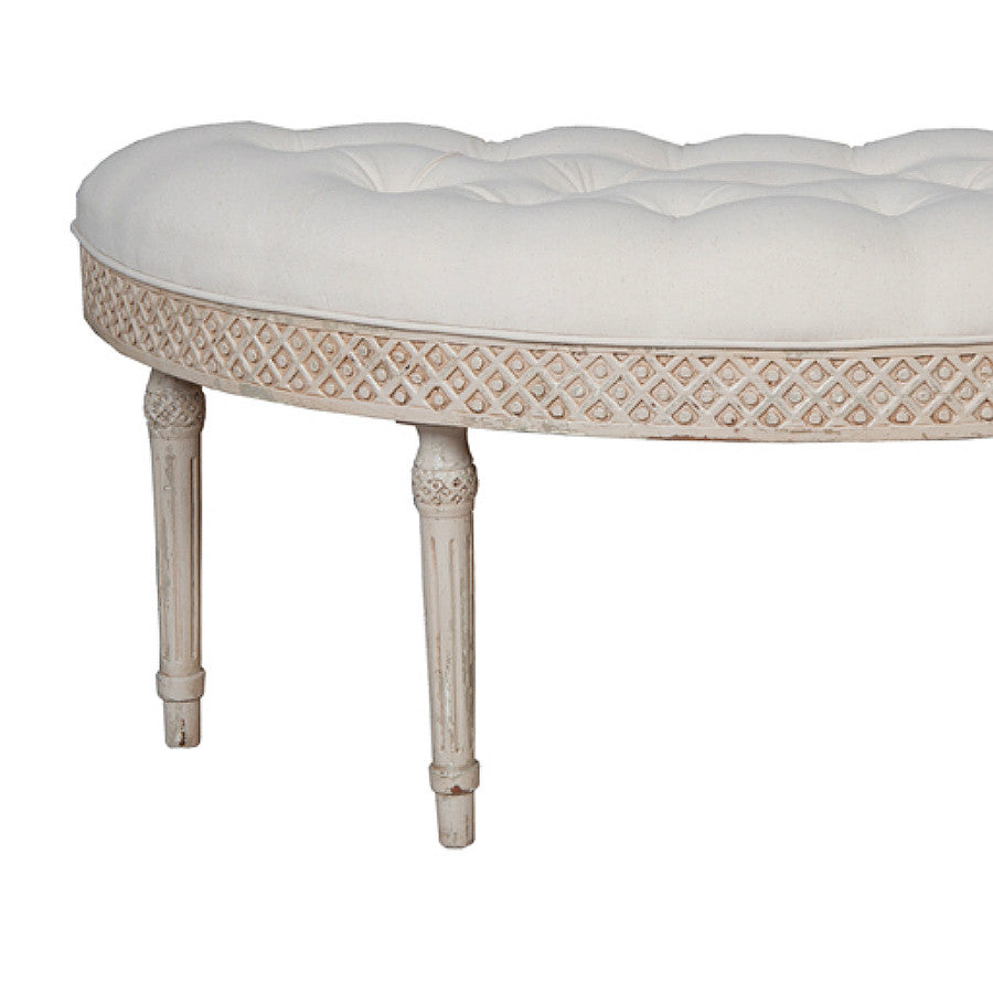 Curved Upholstered Bench