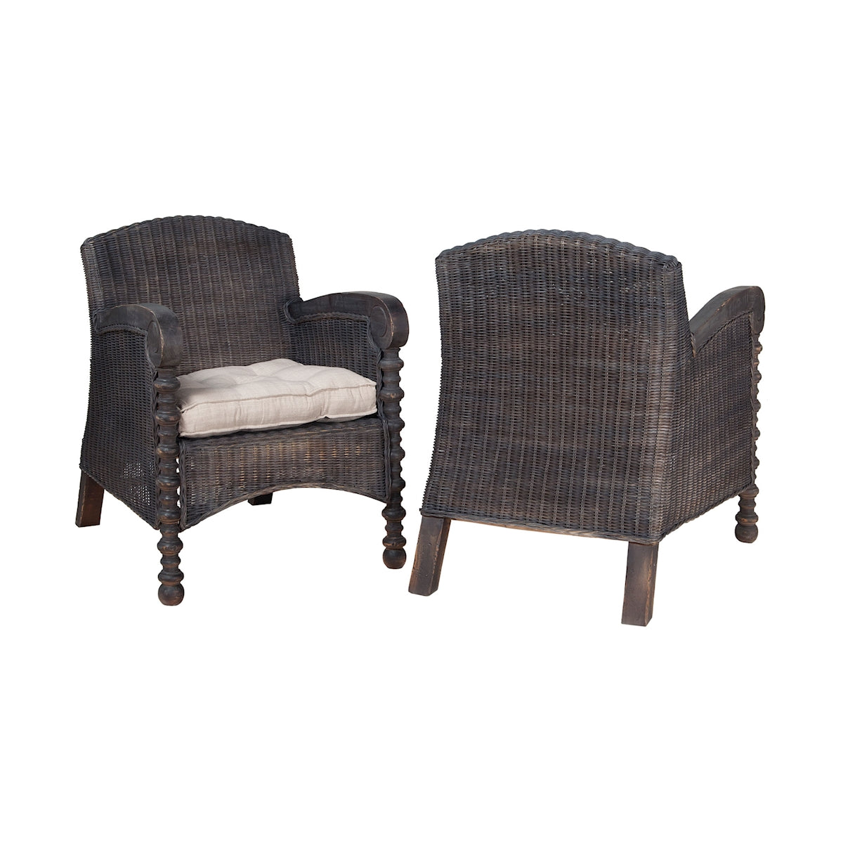 Wicker Flanders Chair - Pair