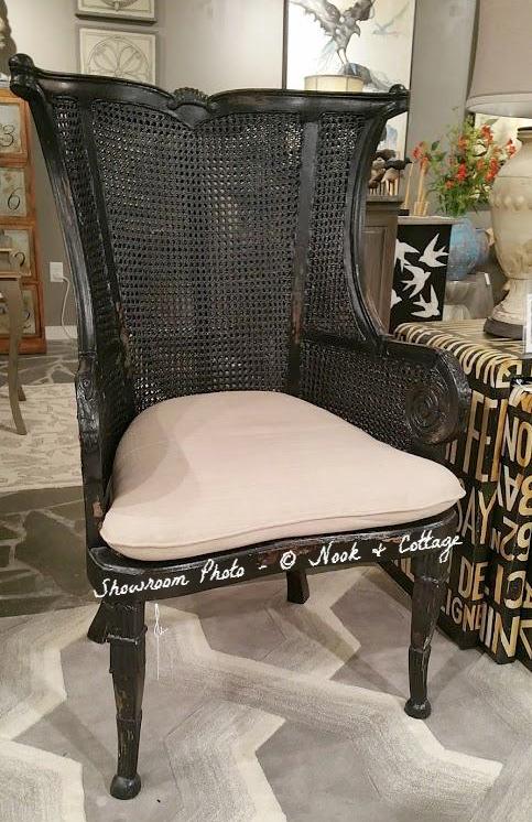 Caned Wing Back Chair