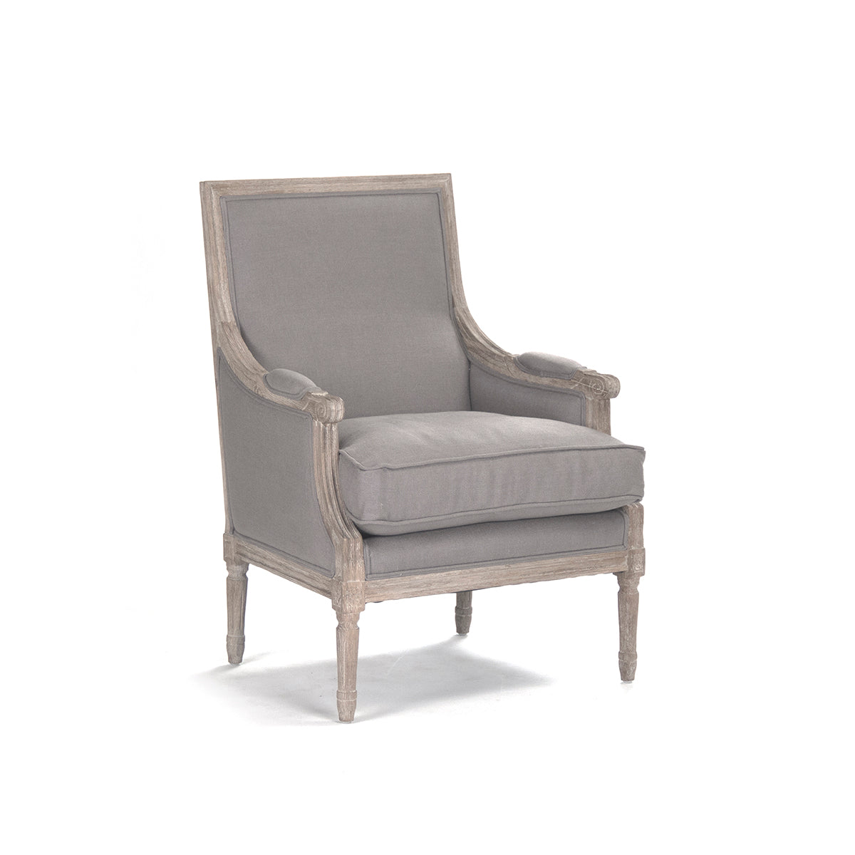 Louis Club Chair, Limed Grey Oak