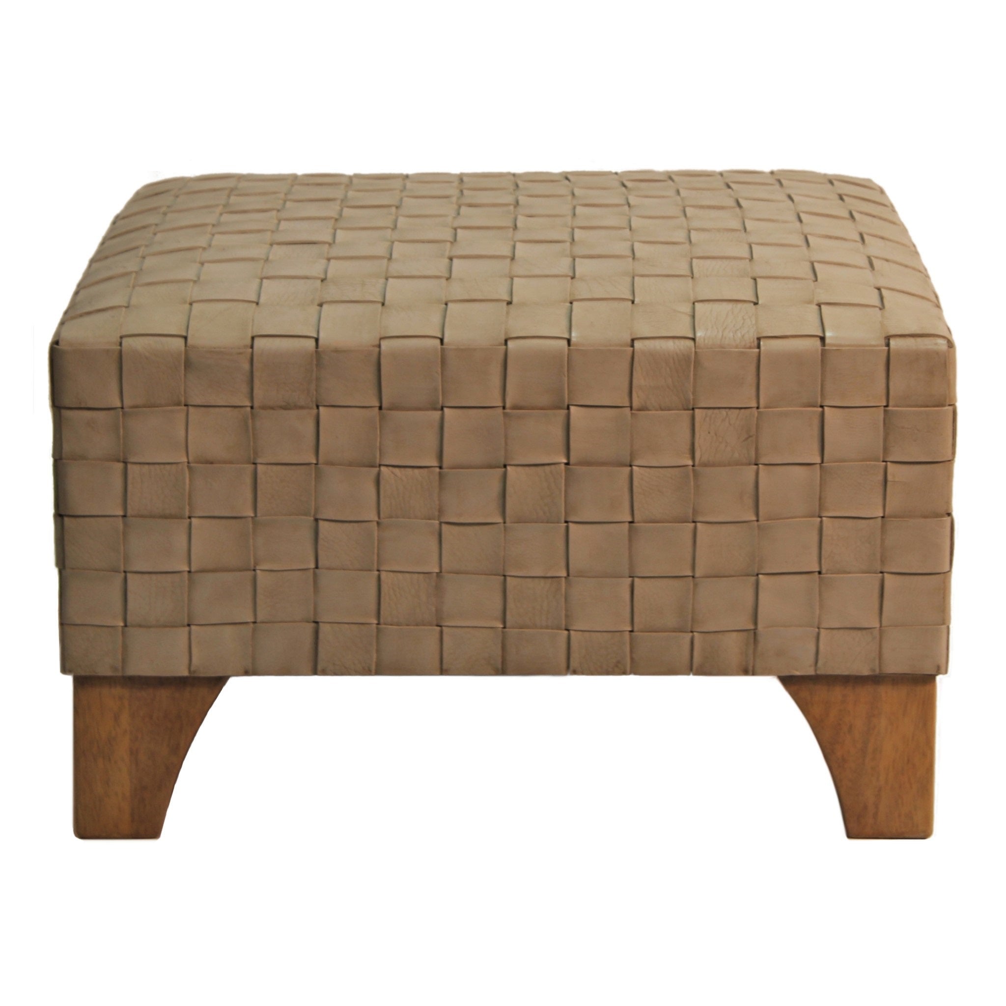 Trenzas Woven Leather Ottoman