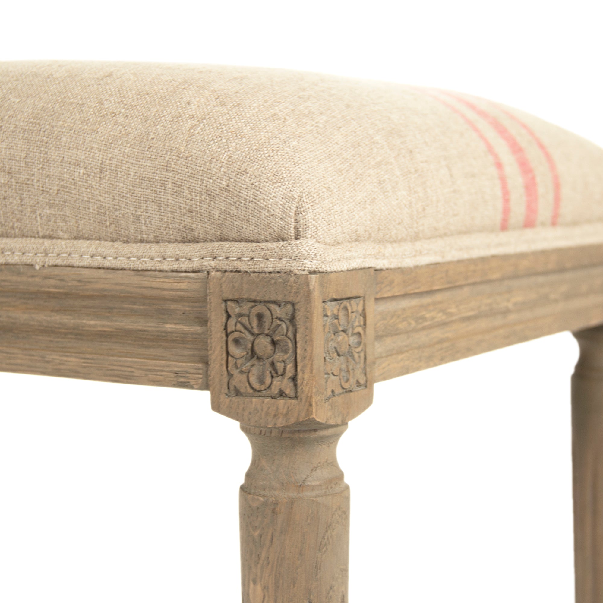 Louis Rustic Red Striped Bench