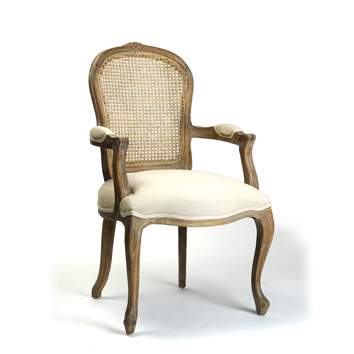Lyon Cane Back Arm Chair: Caned Back Design