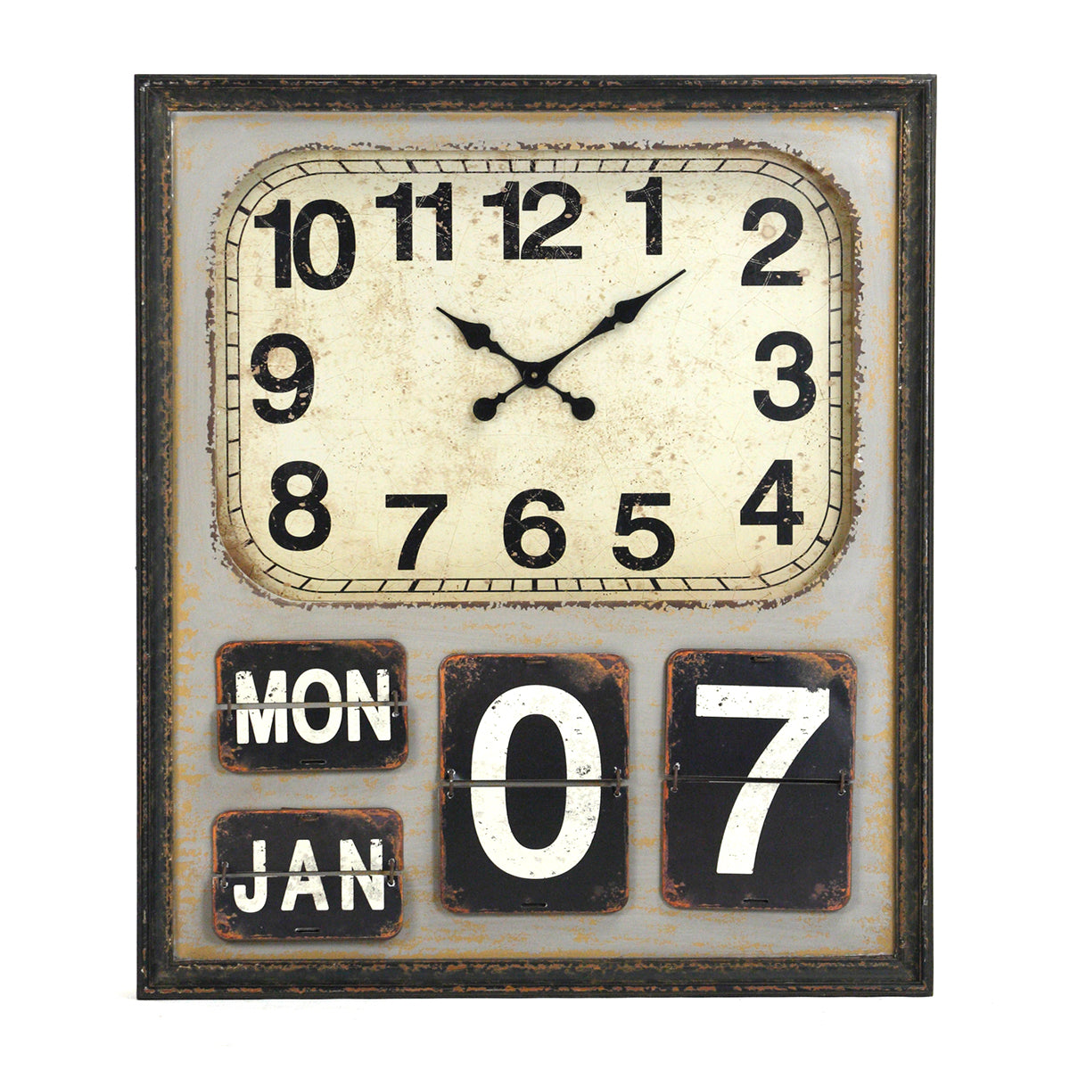 Wooden Calendar Wall Clock