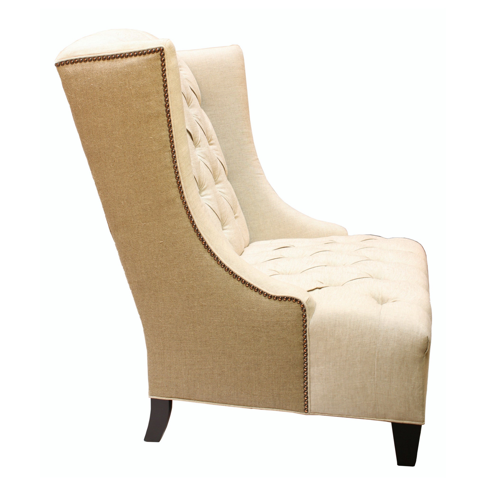 Rodin Oversized Wing Chair, Linen & Burlap