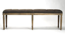 Bench - Louie Tufted Bench, Limed Oak & Aubergine