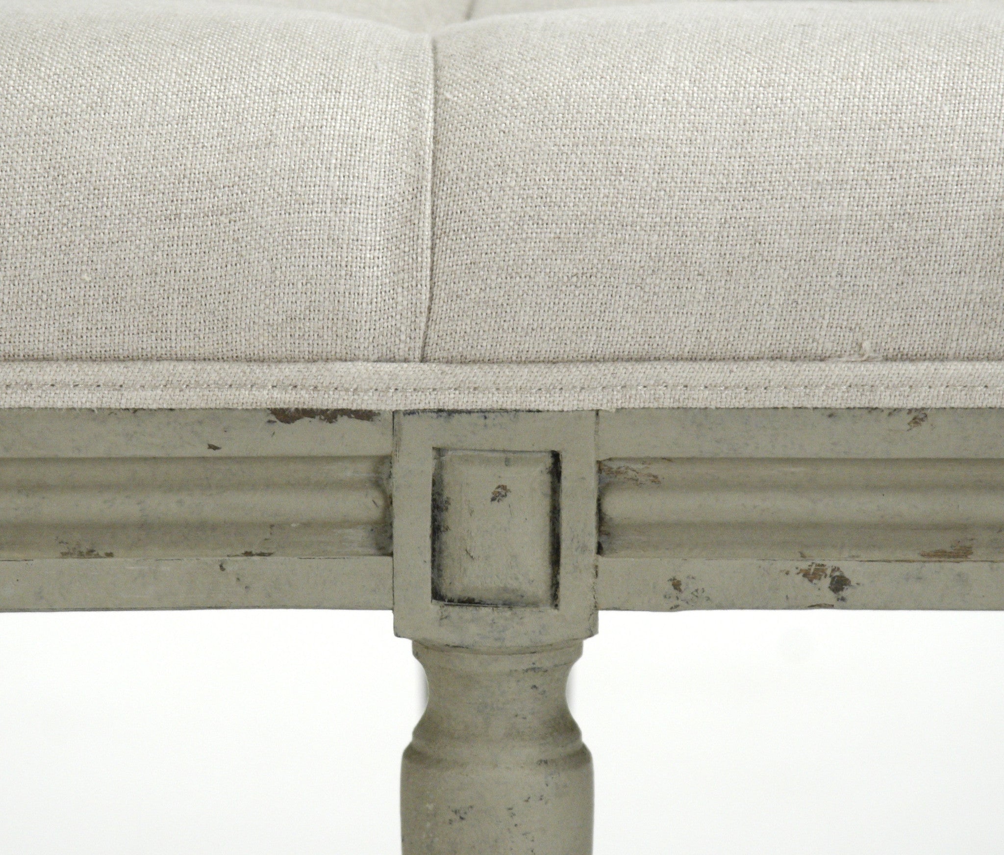 Bench - Louie Tufted Bench, Olive & Linen