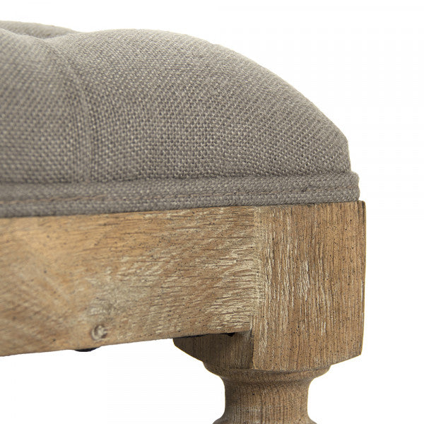 Square Tufted Grey Ottoman