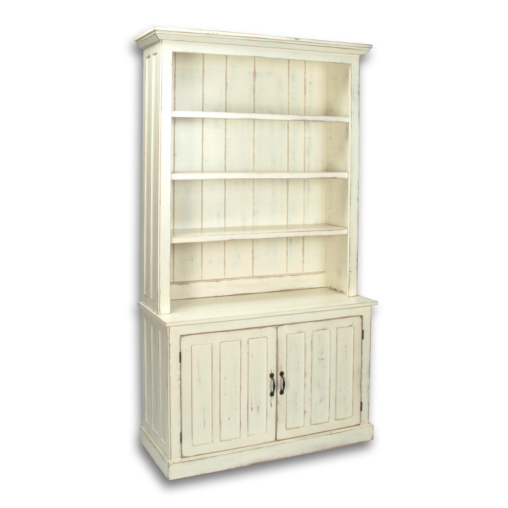 David Lee Cottage Bookcase in Distressed Antique White CB84