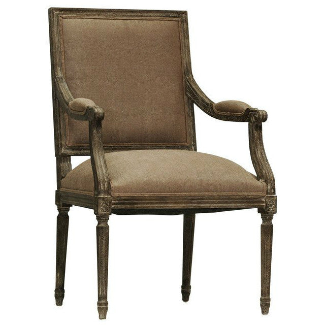 Zentique Louis Arm Chair, Limed Charcoal Oak | B008 E271 A006