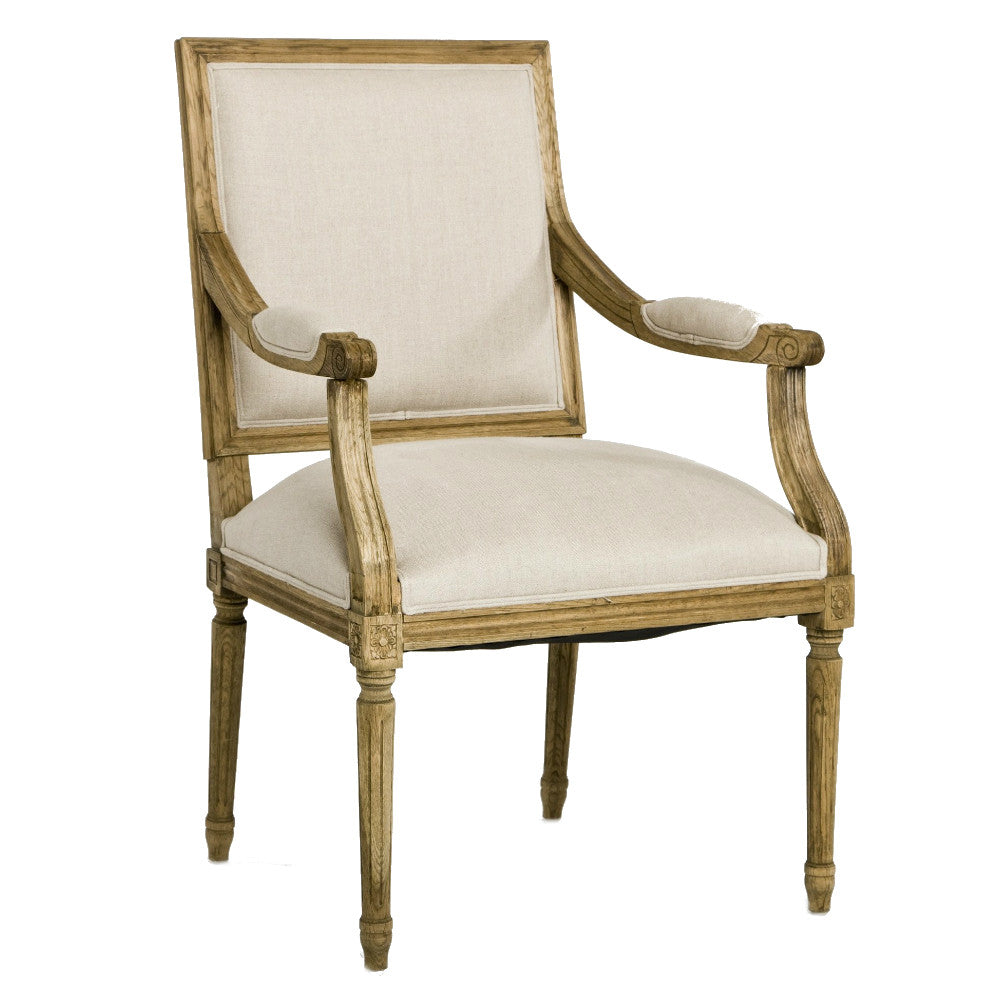 Dining Chair - Louis Arm Chair, Natural Oak