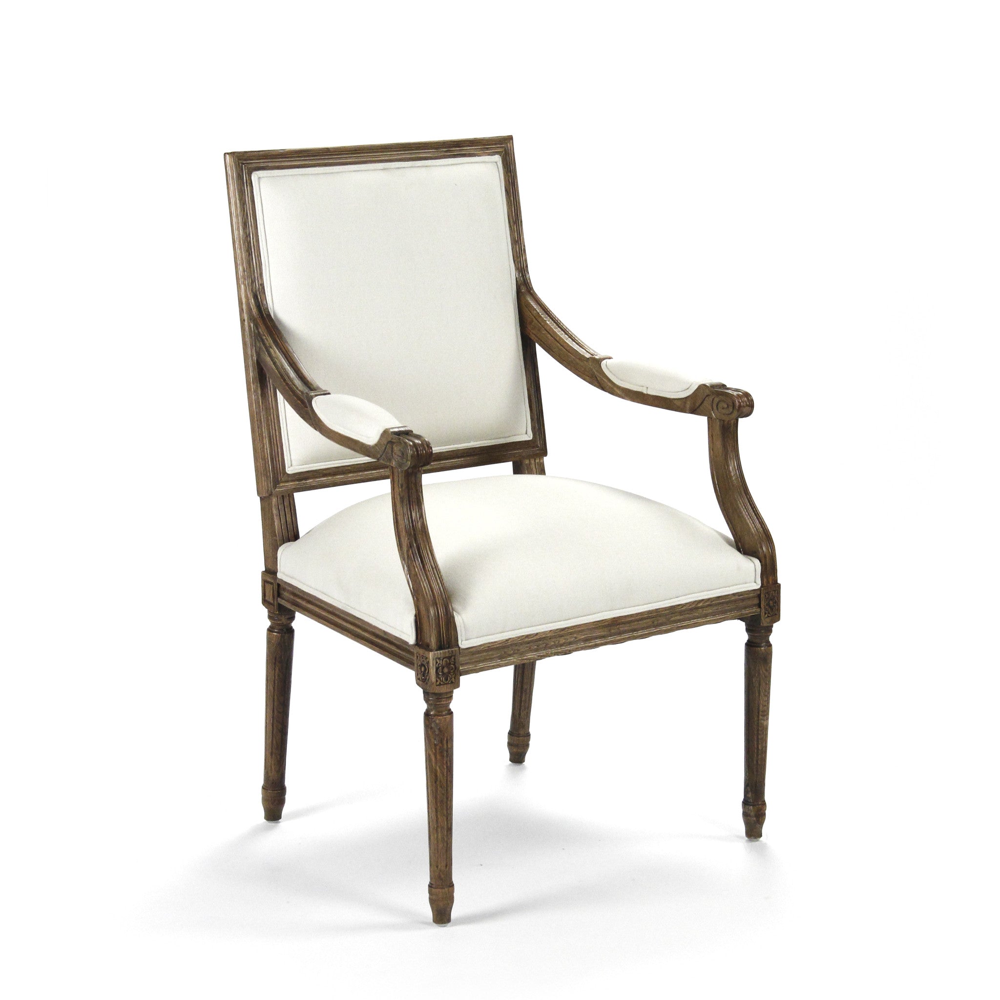 Troutdale King Louis Back Side Chair in Beige/Oak, Solid Wood