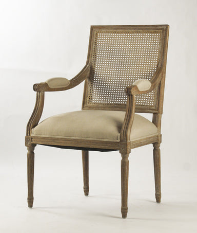 King Louis Chair - Natural with Rattan Back